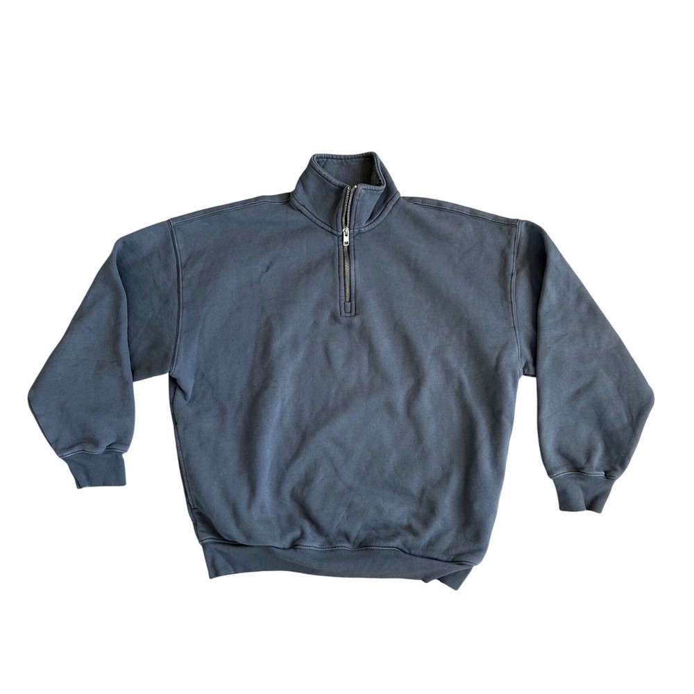 Tna Aritzia Cozy Fleece Mega Quarter Zip Sweatshirt‎ dark gray 2 oversized
